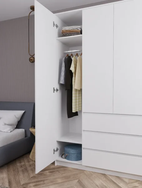 Шкаф четырехдверный Мори МШ 1600 белый