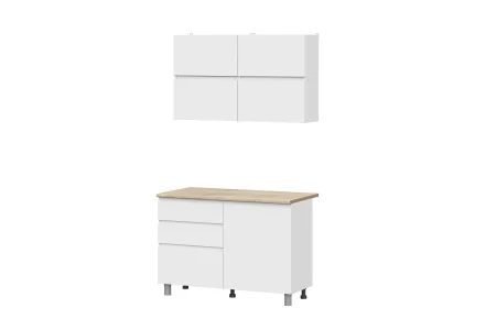 Кухонный гарнитур Токио 1,2 белый текстурный