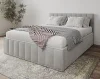 Кровать Лана 140х200 с подъемным механизмом, велюр серый софт