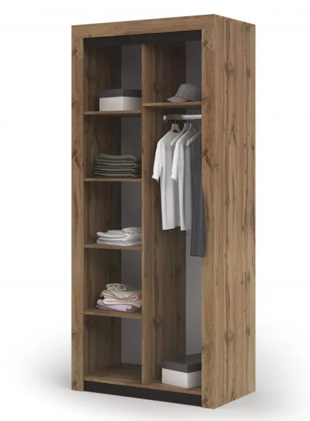 Шкаф 2-х дверный Паола ШК 701 дуб крафт золото