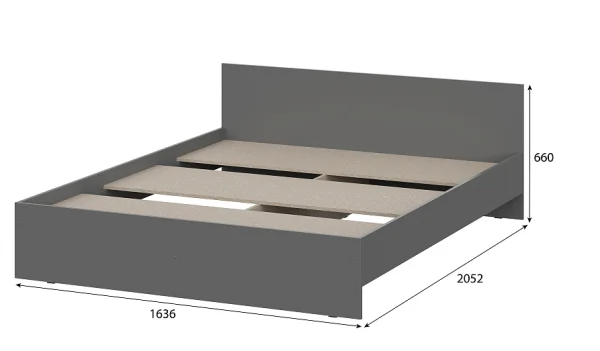 Кровать Денвер 1.6 графит серый Кровать Денвер 1.6 графит серый