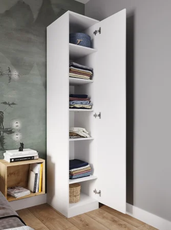 Пенал Челси 1 створка белый/белый глянец