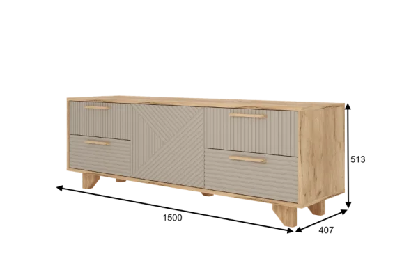 Тумба ТВ Ньерд 1501.4 дуб вотан/ива пепельная