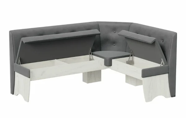 Кухонный комплект Барселона дуб крафт белый, микровелюр Duna Steel Кухонный комплект Барселона дуб крафт белый, микровелюр Duna Steel