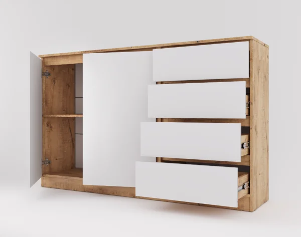 Комод Охта Лайт 1600.4 дуб вотан/белый Комод Охта Лайт 1600.4 дуб вотан/белый