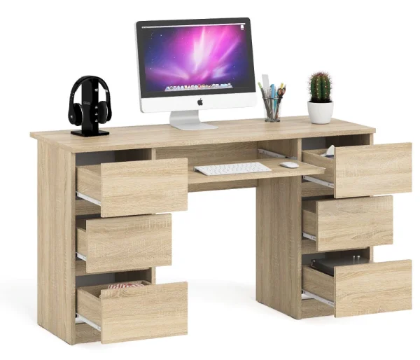 Компьютерный стол с двумя тумбами МС-2 дуб сонома