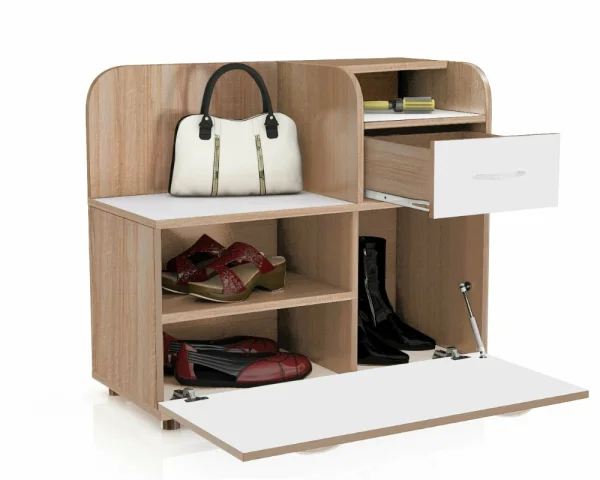 Тумба в прихожую П-5 800 дуб сонома/белый Тумба в прихожую П-5 800 дуб сонома/белый