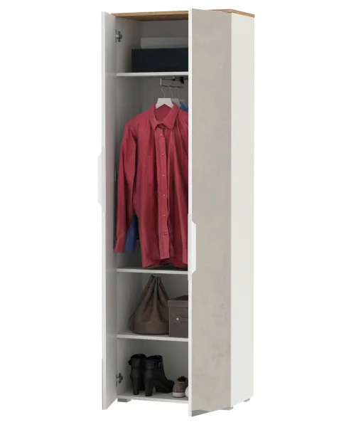 Шкаф для одежды Октава 13.338 белый шагрень/дуб крафт золотой