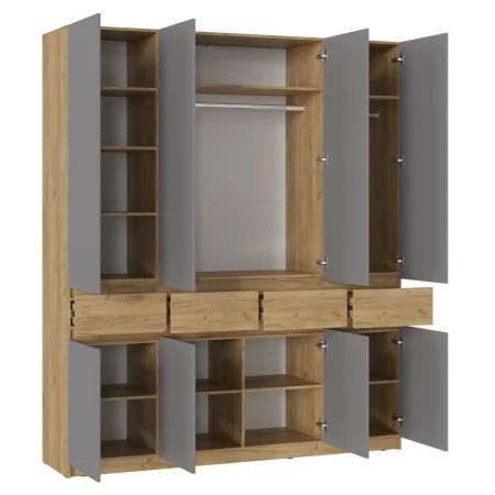 Шкаф Бостон ШК-004 дуб крафт золотой/серый шифер