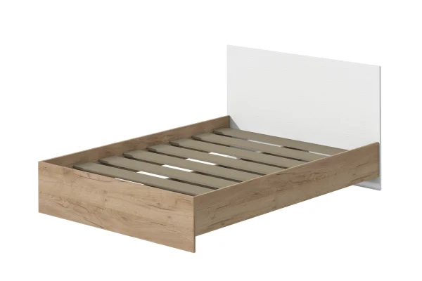 Кровать Эконом 1,4 дуб крафт золотой/белый