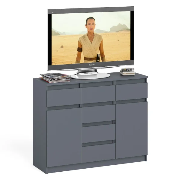 Комод с ящиками и дверками МК 1200.4 графит Комод с ящиками и дверками МК 1200.4 графит