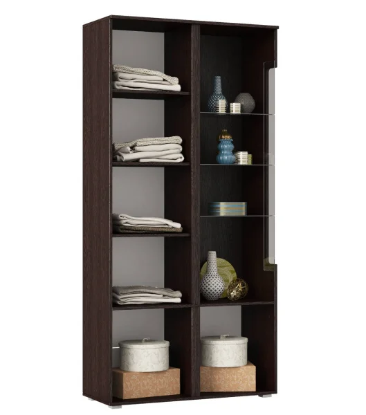 Шкаф с подсветкой Ким венге/белый глянец