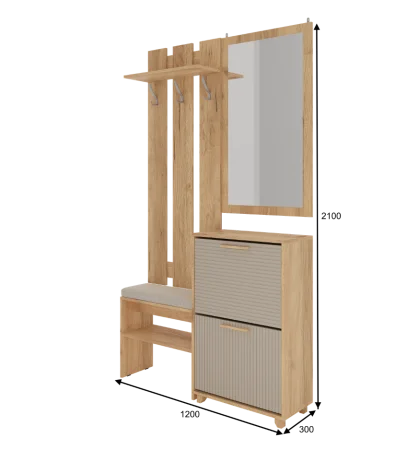 Прихожая Ньерд дуб вотан/ива пепельная