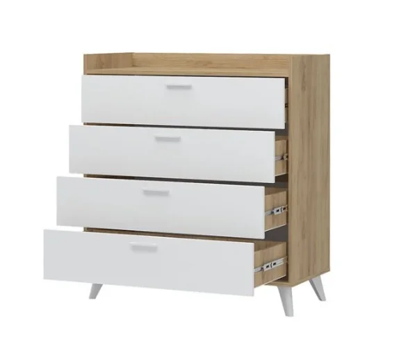 Комод Ирис КМ-01 дуб крафт золотой/белый