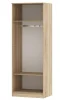 Шкаф 2-х створчатый с зеркалом Сакура дуб сонома/белый глянец