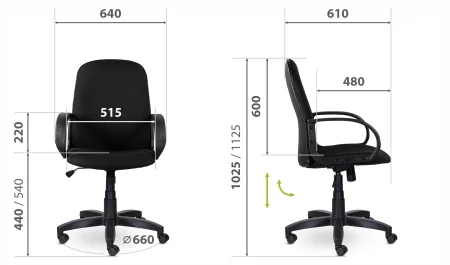 Кресло Эльф Н/п пластик черный