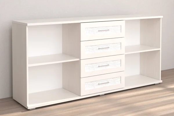 Комодино Кэт-4 бодега/caiman белый Комодино Кэт-4 бодега/caiman белый