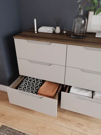 Комод Роза 1300 орех франклин/бежевый скин тренто