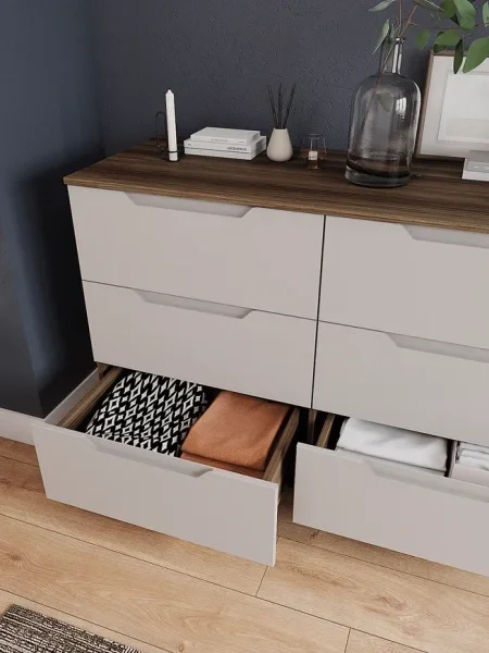 Комод Роза 1300 орех франклин/бежевый скин тренто Комод Роза 1300 орех франклин/бежевый скин тренто