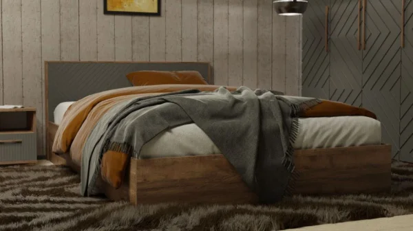 Кровать Копенгаген 160 дуб самдал/серый графит Кровать Копенгаген 160 дуб самдал/серый графит