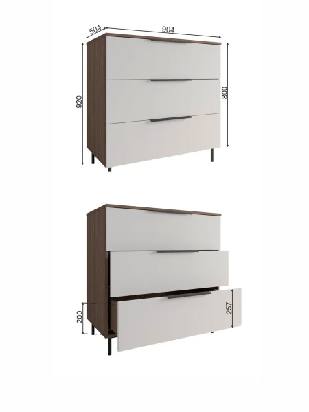 Комод Роза 900 орех франклин/бежевый софт тренто Комод Роза 900 орех франклин/бежевый софт тренто