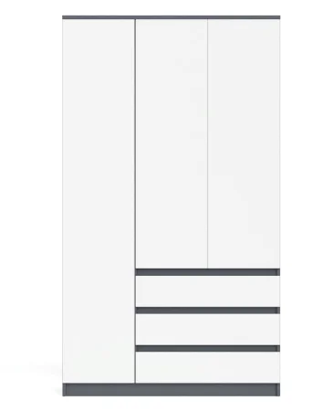 Шкаф с тремя ящиками и тремя дверками МШ 1200.1 графит/белый