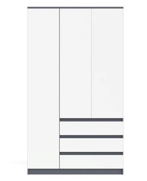 Шкаф с тремя ящиками и тремя дверками МШ 1200.1 графит/белый