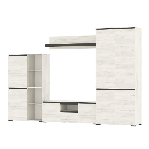 Буфет Гретта 2С дуб крафт белый/антрацит Буфет Гретта 2С дуб крафт белый/антрацит