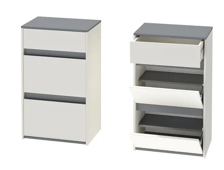 Модульная прихожая Иннэс-12 миндаль/графит