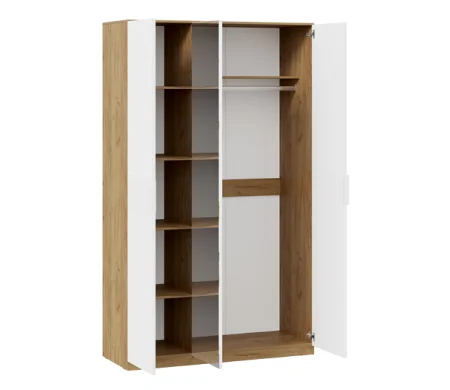 Шкаф комбинированный Хилтон дуб крафт золотой/белый матовый