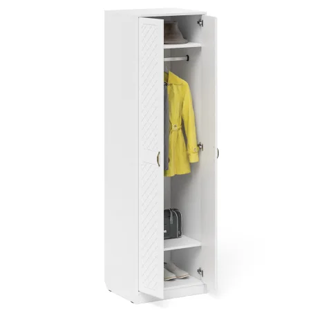 Шкаф П-6 белое дерево фрезеровка ромб