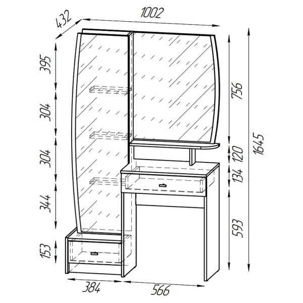 Трюмо 4-25102 Сицилия дуб крафт серый/скандинавское дерево белое Трюмо 4-25102 Сицилия дуб крафт серый/скандинавское дерево белое