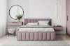Кровать Лана 160х200 с подъемным механизмом, велюр пудра