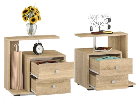 Тумба прикроватная Камелия дуб сонома (2 шт)