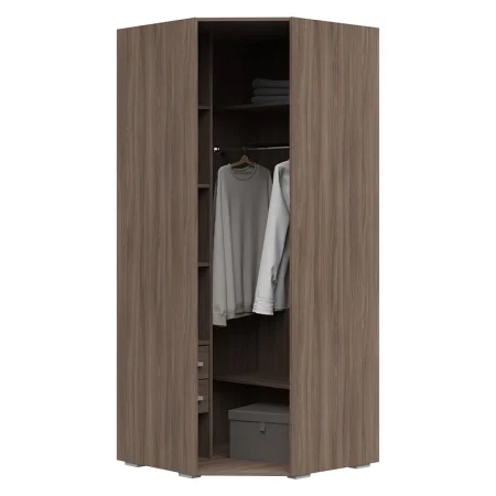 Шкаф угловой одностворчатый Симба ясень шимо темный/кофе с молоком