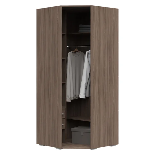 Шкаф угловой одностворчатый Симба ясень шимо темный/кофе с молоком Шкаф угловой одностворчатый Симба ясень шимо темный/кофе с молоком