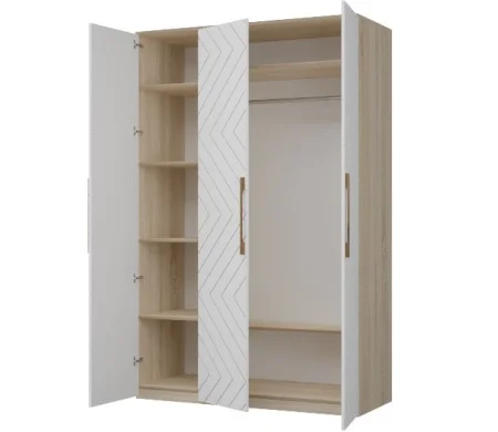 Шкаф 3-х створчатый Копенгаген дуб сонома/белый матовый