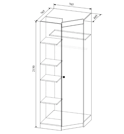 Шкаф угловой Ki-Ki (Ки-ки) ШДУ 765.1 белый