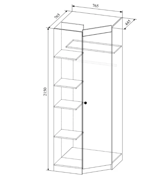 Шкаф угловой Ki-Ki (Ки-ки) ШДУ 765.1 белый