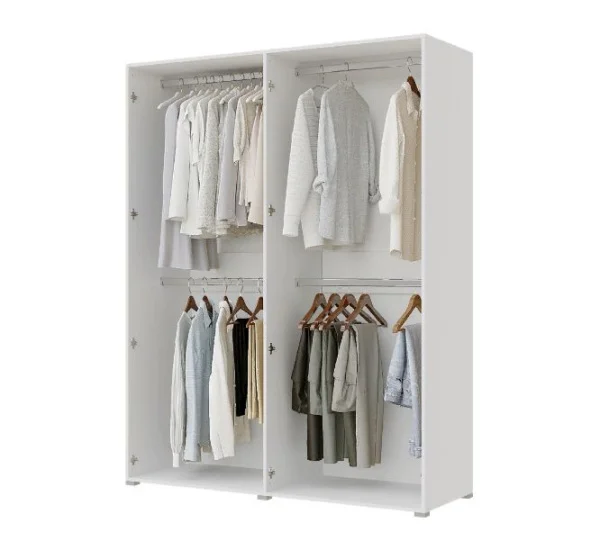 Шкаф 4-х створчатый Бостон 1600 белый/бетон