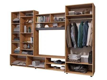 Стенка Сафари дуб крафт золотой/графит