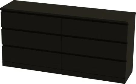 Комод шесть ящиков Варма 6Д черный шпон