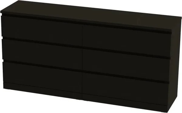 Комод шесть ящиков Варма 6Д черный шпон Комод шесть ящиков Варма 6Д черный шпон