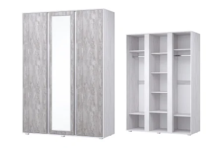 Шкаф распашной Бетти анкор светлый/бетонный камень