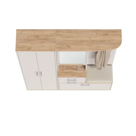 Модульная прихожая Домино дуб крафт золотой/кашемир серый