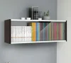 Полка книжная со стеклом КН 01 венге/белый