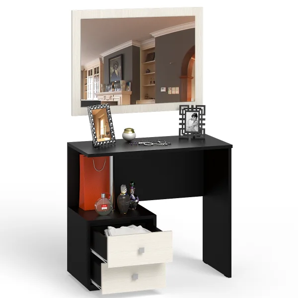 Стол косметический Камелия с зеркалом венге/дуб лоредо Стол косметический Камелия с зеркалом венге/дуб лоредо