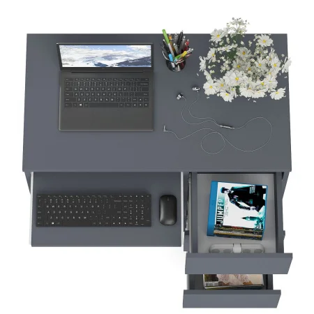 Стол компьютерный три ящика МС-6 графит (правый)