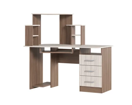 Стол компьютерный №1 шимо темный/шимо светлый