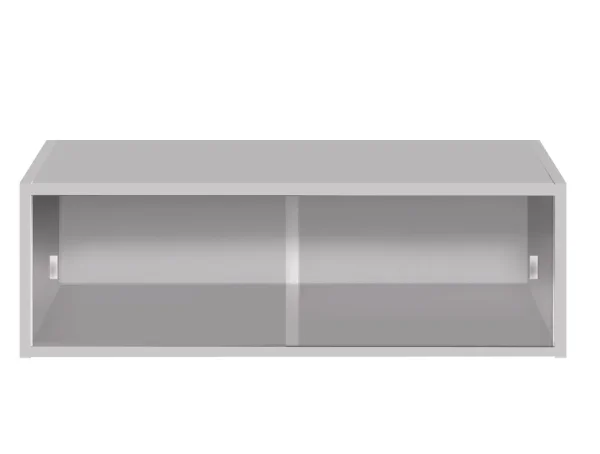 Полка книжная со стеклом КН 01 серый